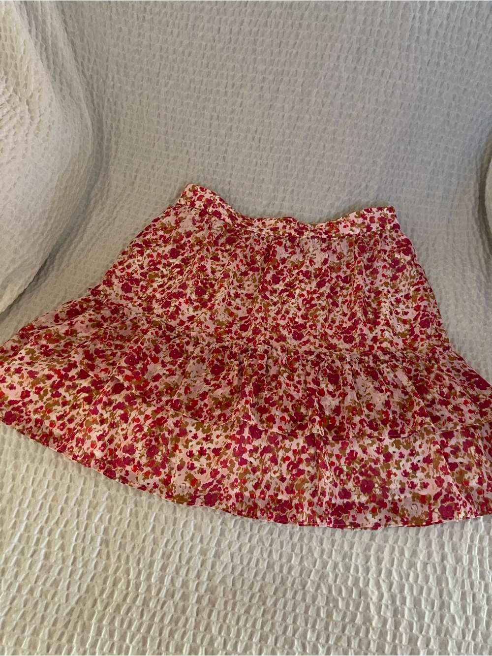 J. Crew Pink Floral Tiered Mini Skirt